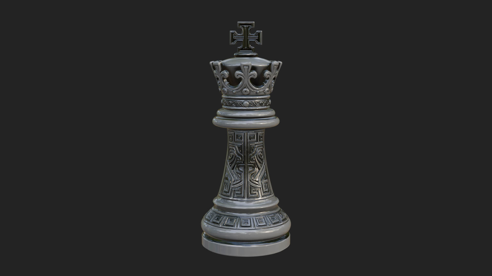 Ornate Chess Piece Statue Design 111 3D Print Model 3D Model