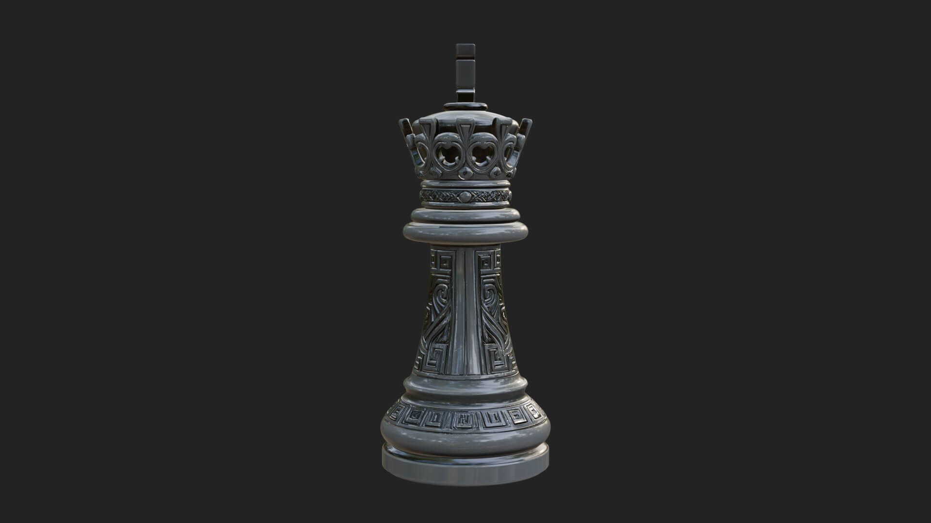 Ornate Chess Piece Statue Design 111 3D Print Model 3D Model
