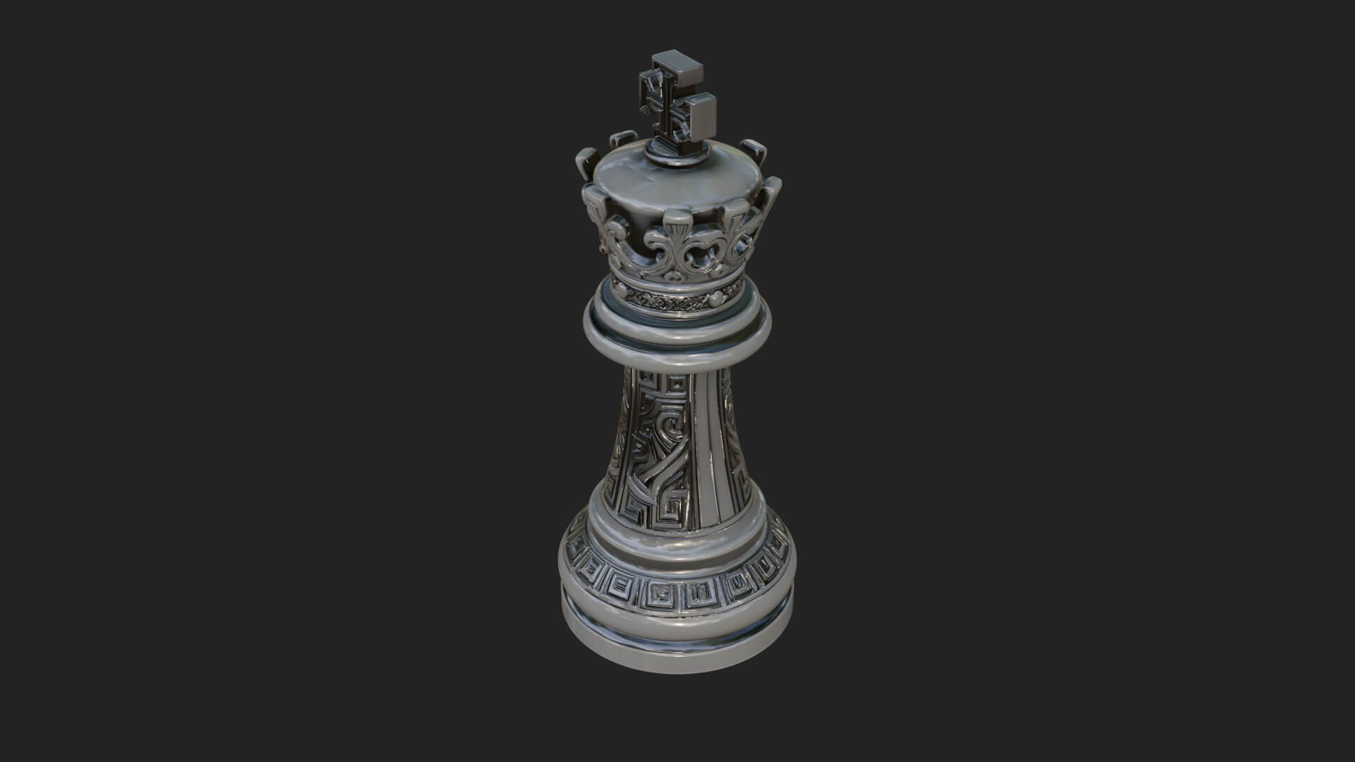 Ornate Chess Piece Statue Design 111 3D Print Model 3D Model