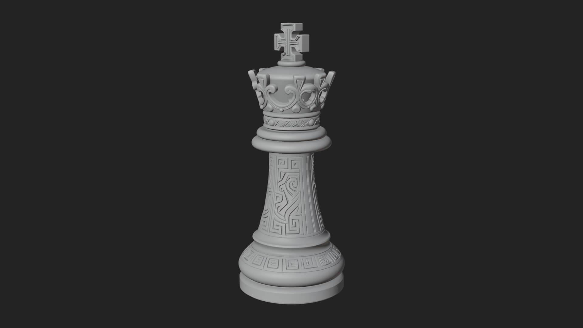 Ornate Chess Piece Statue Design 111 3D Print Model 3D Model
