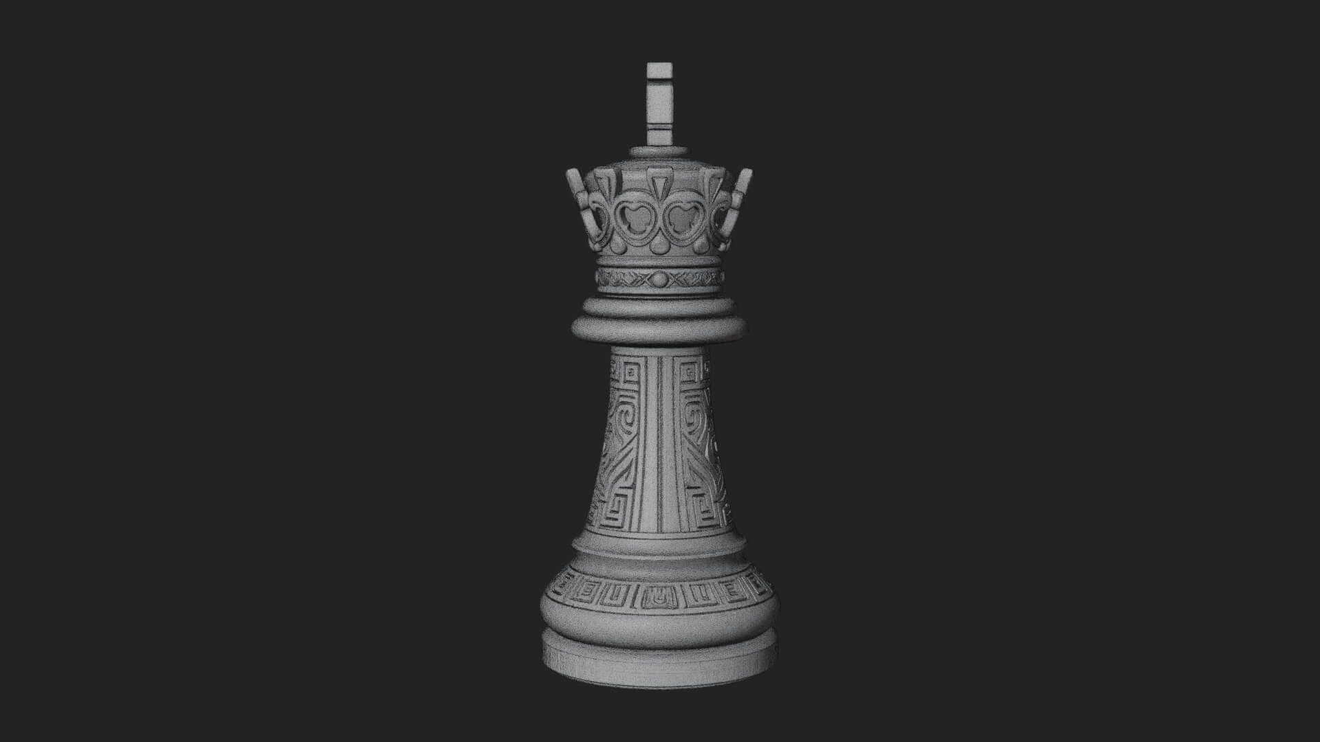Ornate Chess Piece Statue Design 111 3D Print Model 3D Model