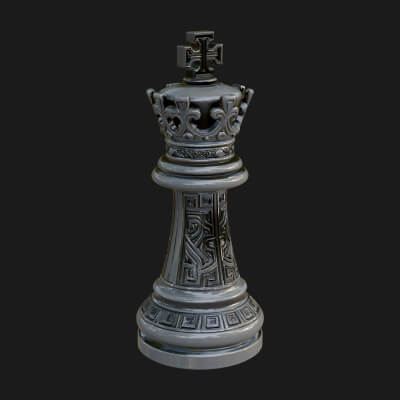 Ornate Chess Piece Statue Design 111 3D Print Model