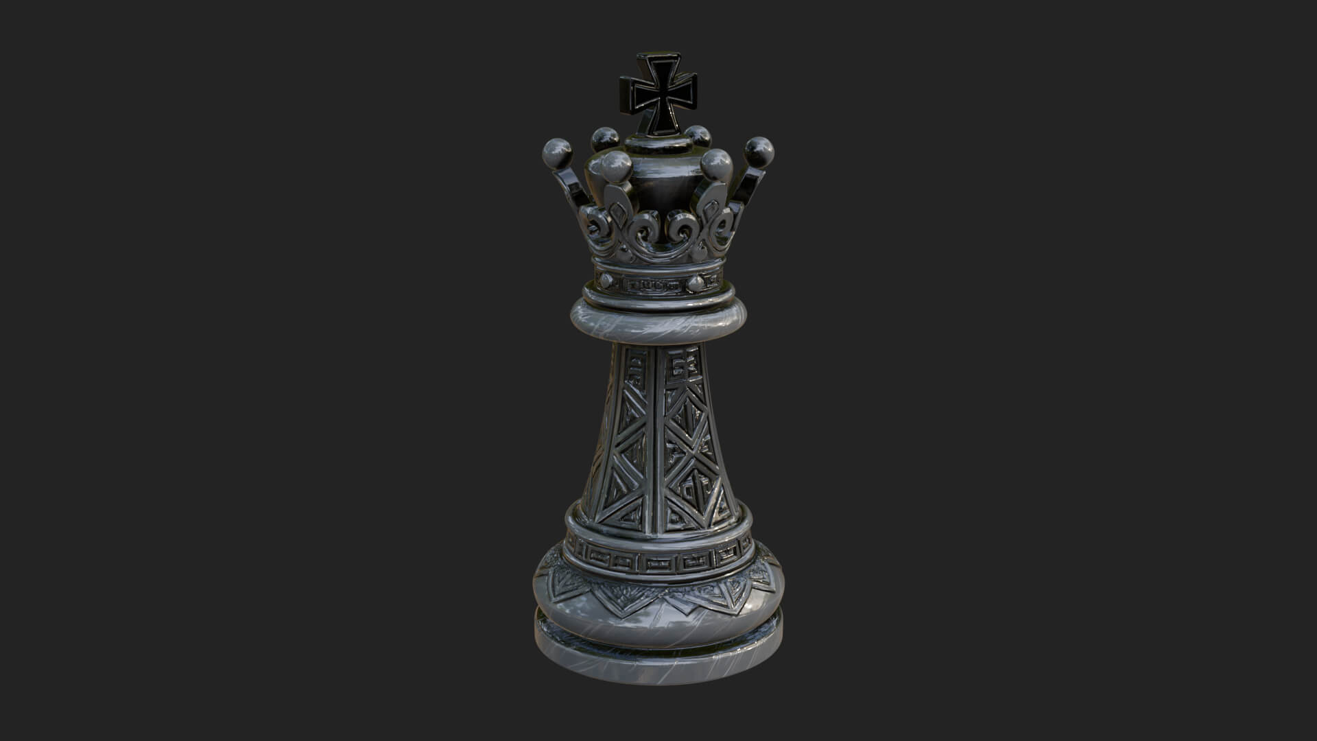 Ornate Chess Piece Statue Design 112 3D Print Model 3D Model
