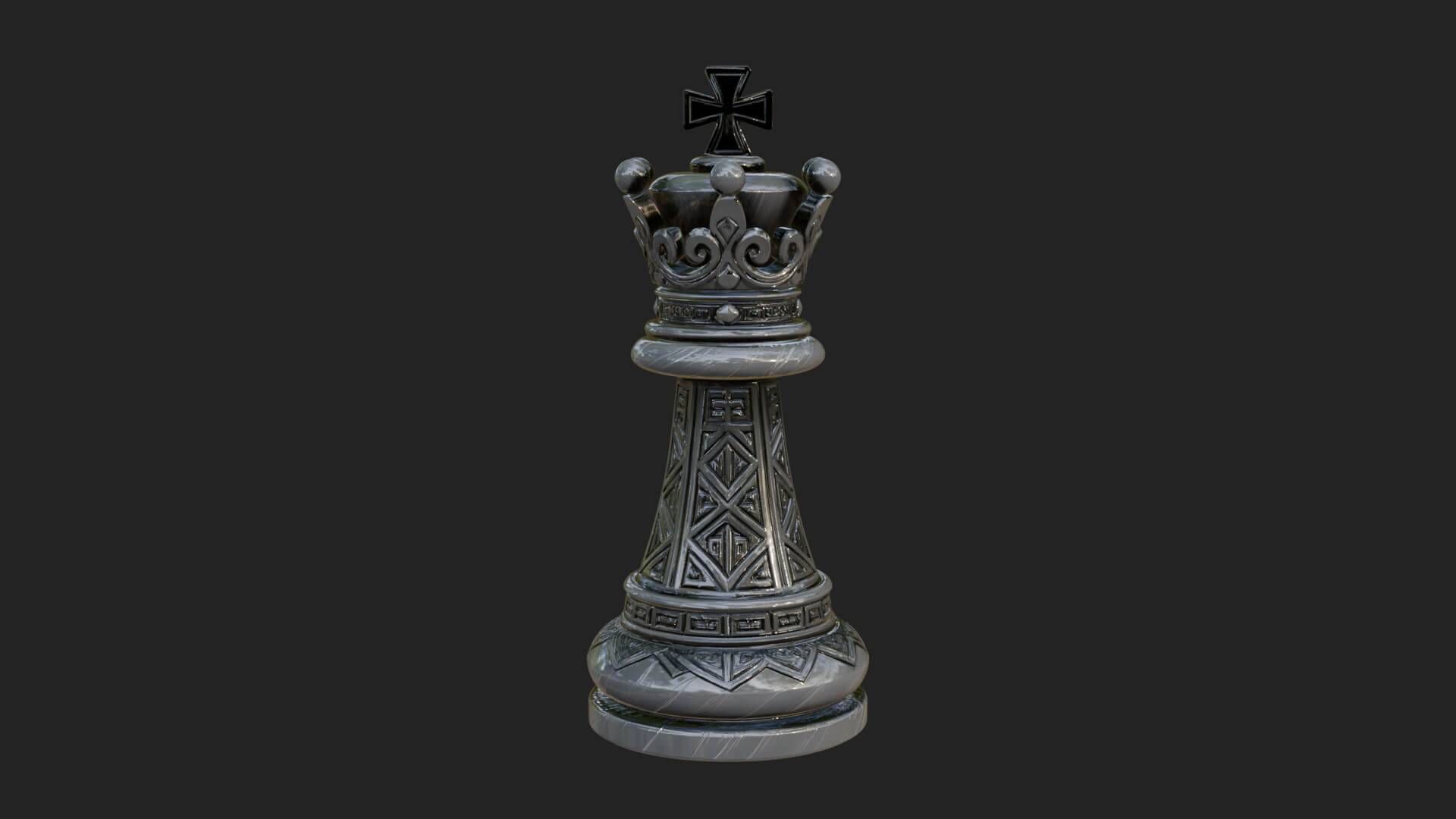 Ornate Chess Piece Statue Design 112 3D Print Model 3D Model
