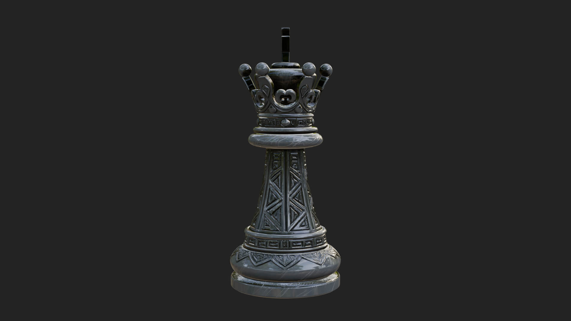 Ornate Chess Piece Statue Design 112 3D Print Model 3D Model