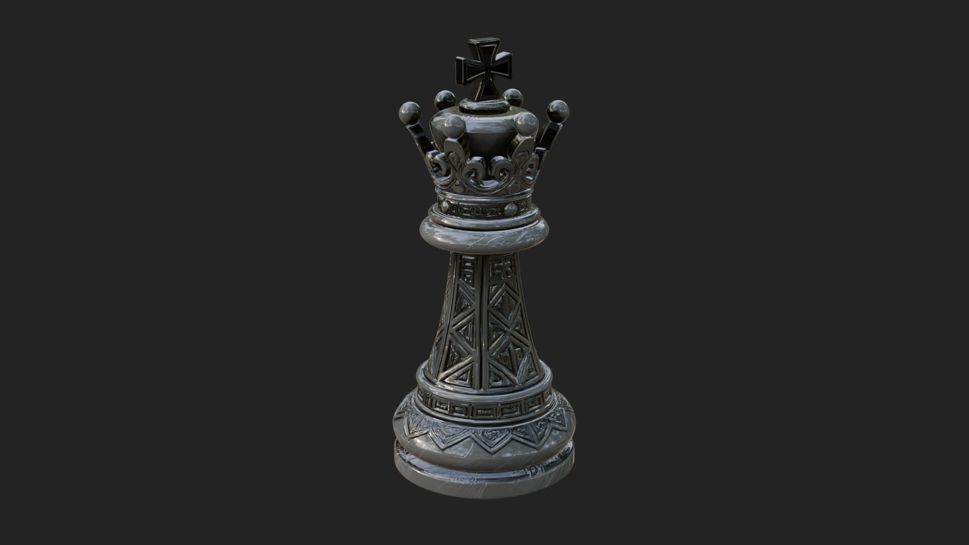 Ornate Chess Piece Statue Design 112 3D Print Model 3D Model