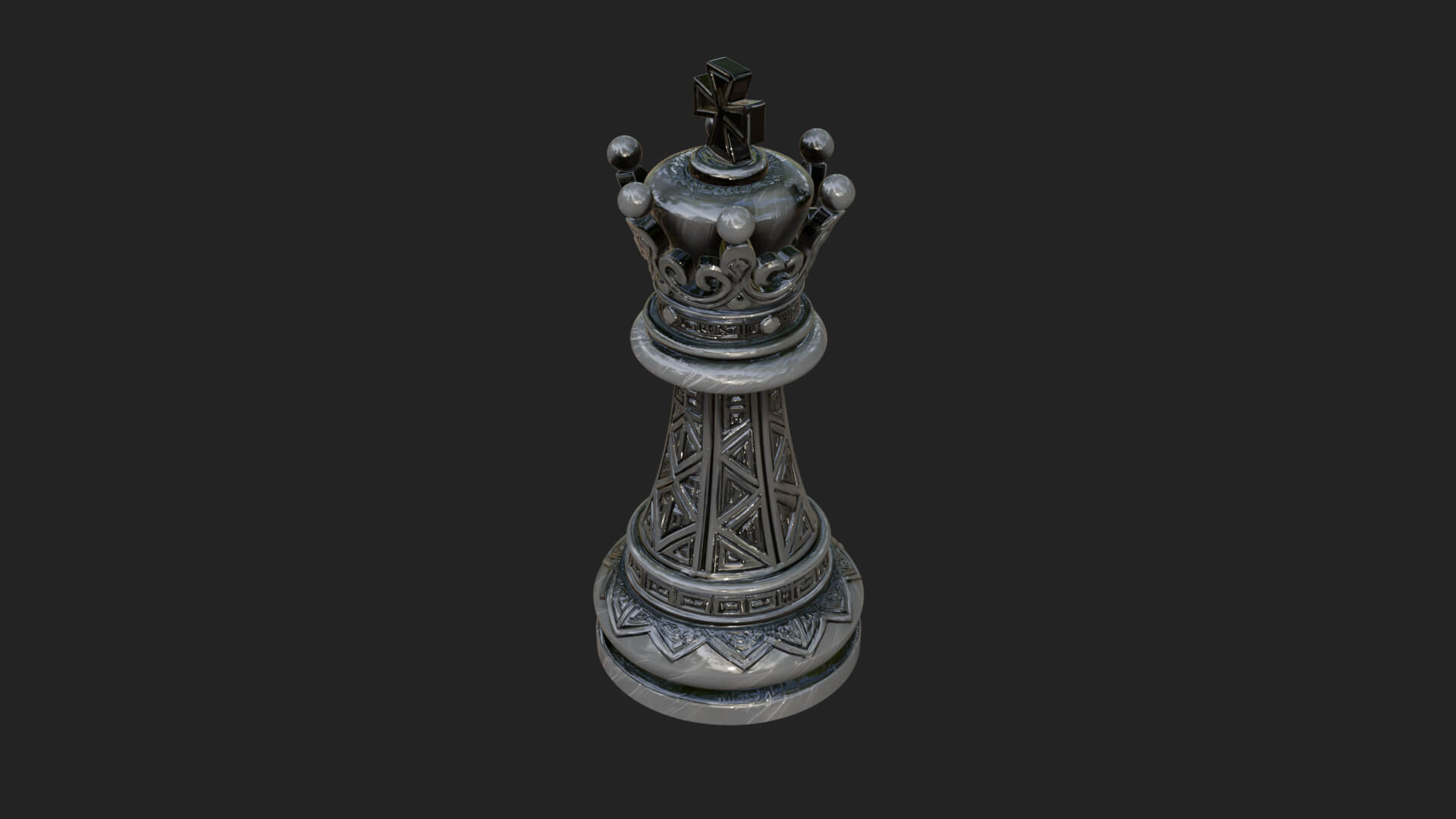 Ornate Chess Piece Statue Design 112 3D Print Model 3D Model