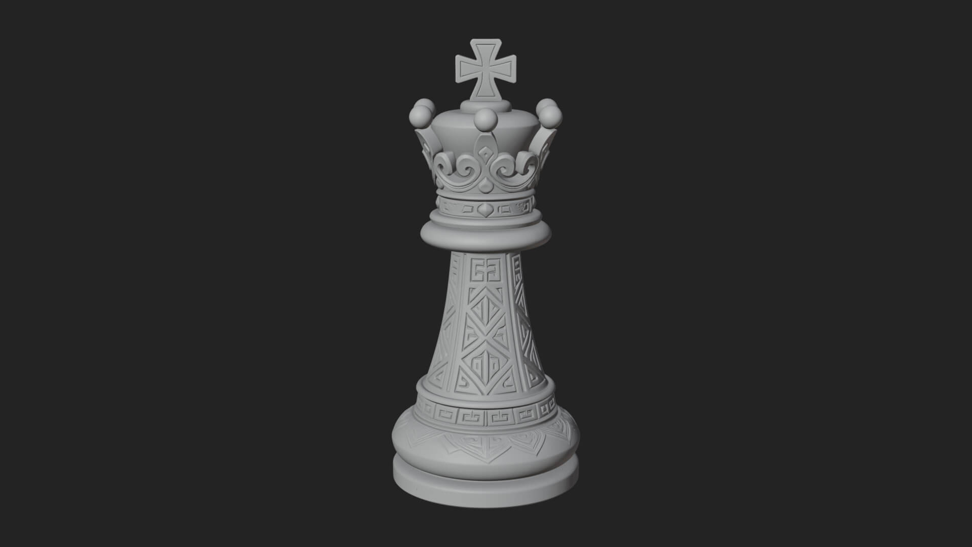 Ornate Chess Piece Statue Design 112 3D Print Model 3D Model