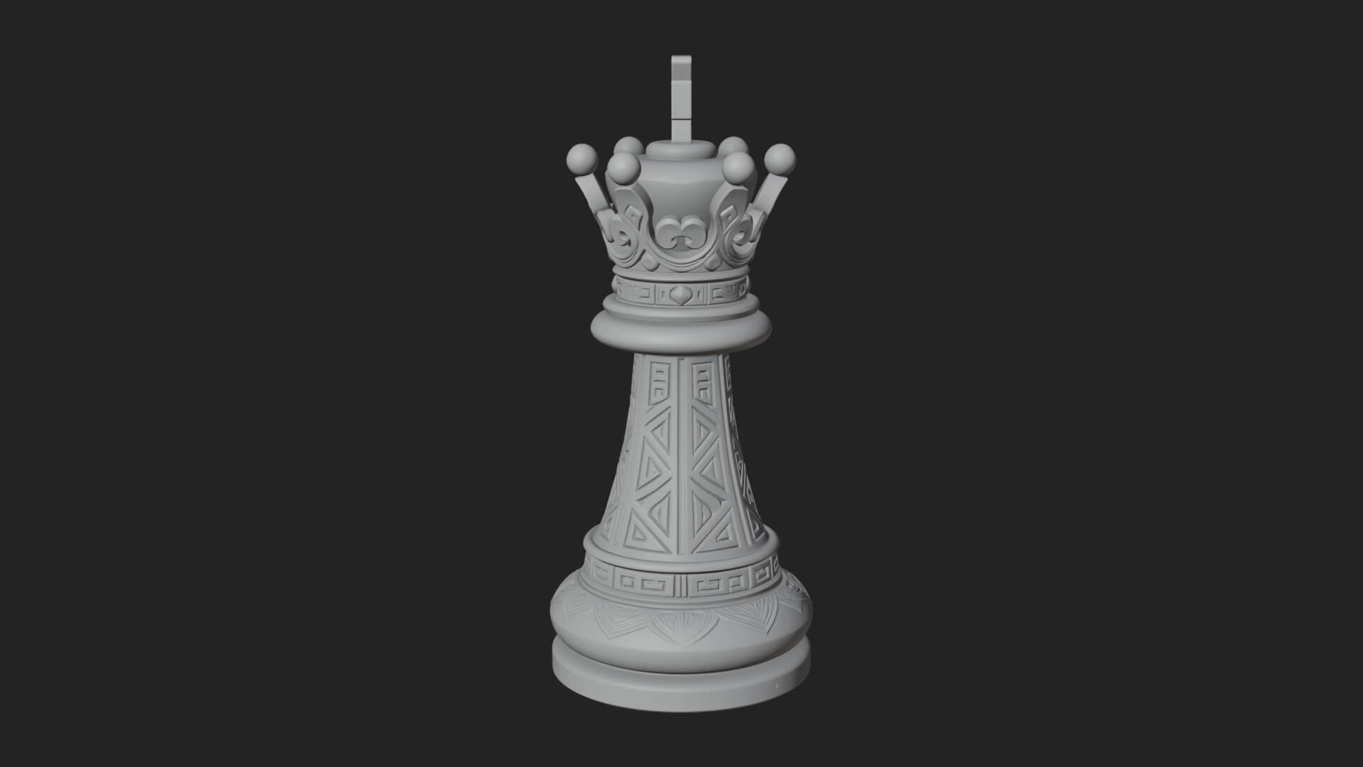 Ornate Chess Piece Statue Design 112 3D Print Model 3D Model
