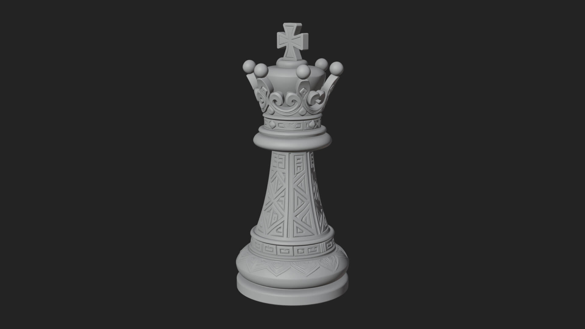 Ornate Chess Piece Statue Design 112 3D Print Model 3D Model
