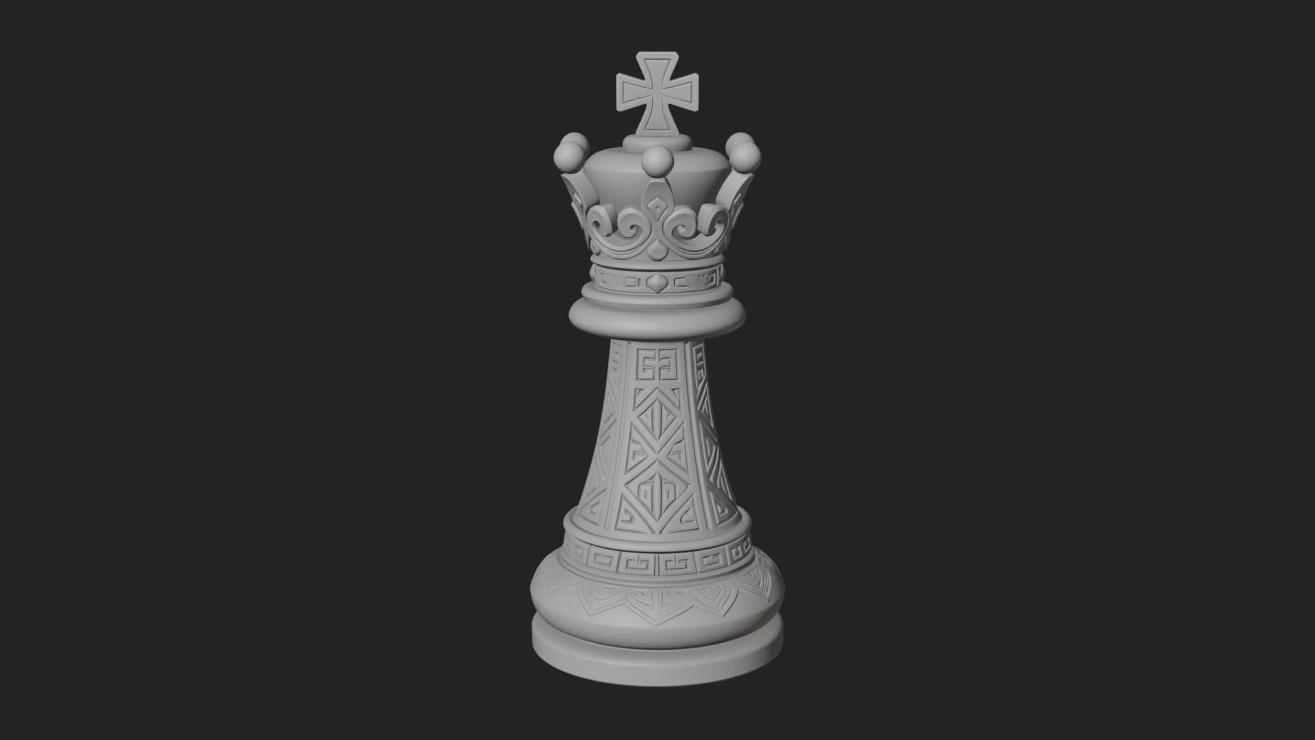 Ornate Chess Piece Statue Design 112 3D Print Model 3D Model