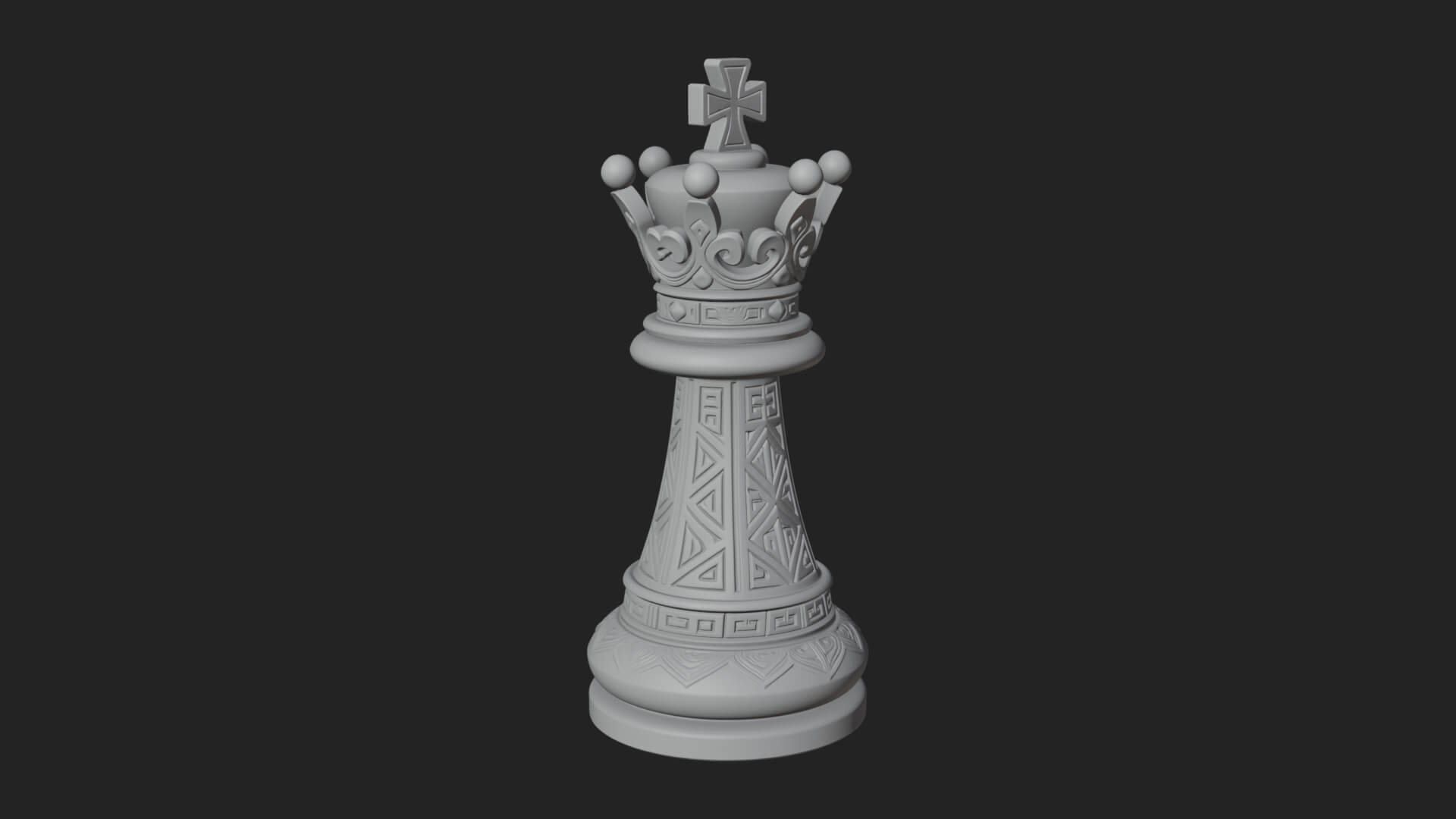 Ornate Chess Piece Statue Design 112 3D Print Model 3D Model
