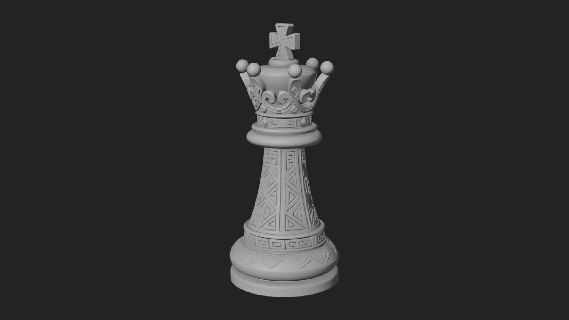 Ornate Chess Piece Statue Design 112 3D Print Model 3D Model