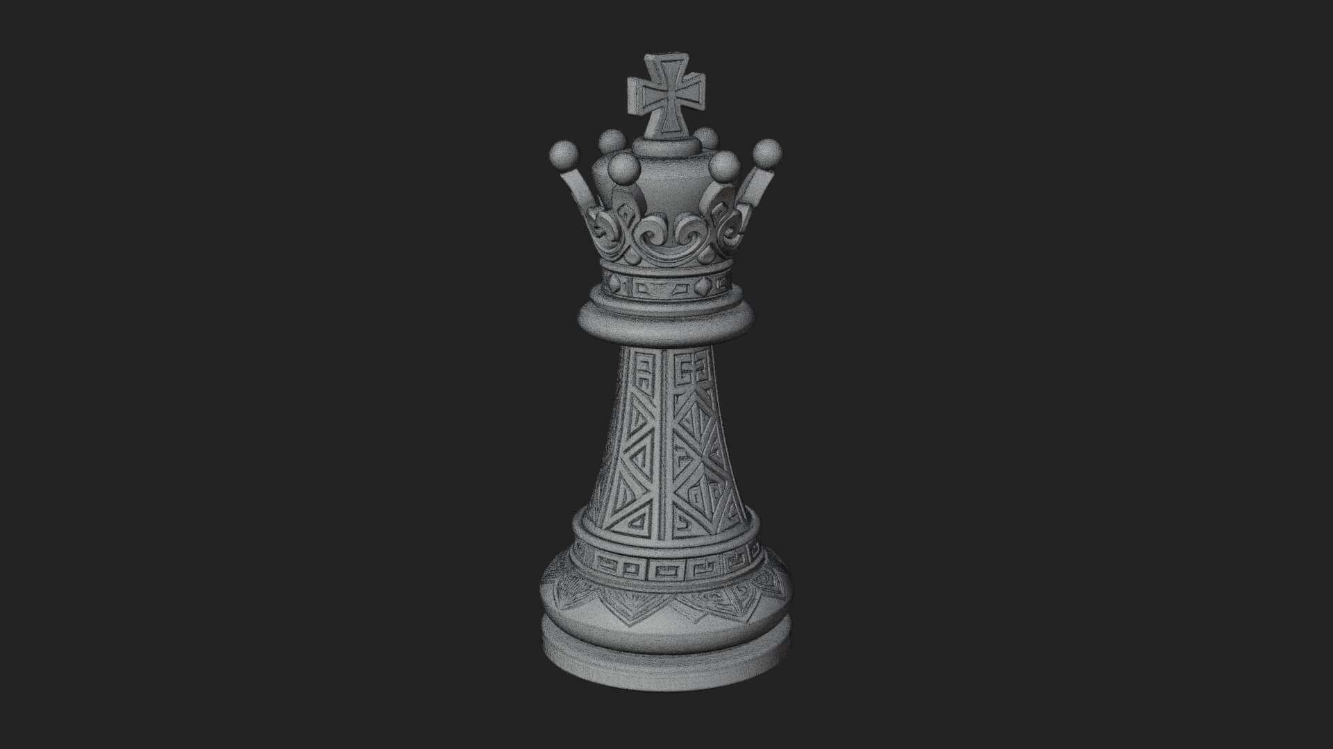 Ornate Chess Piece Statue Design 112 3D Print Model 3D Model