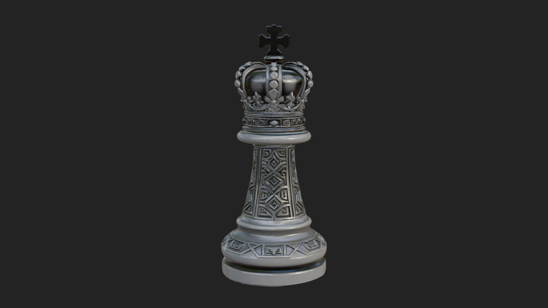 Ornate Chess Piece Statue Design 113 3D Print Model 3D Model