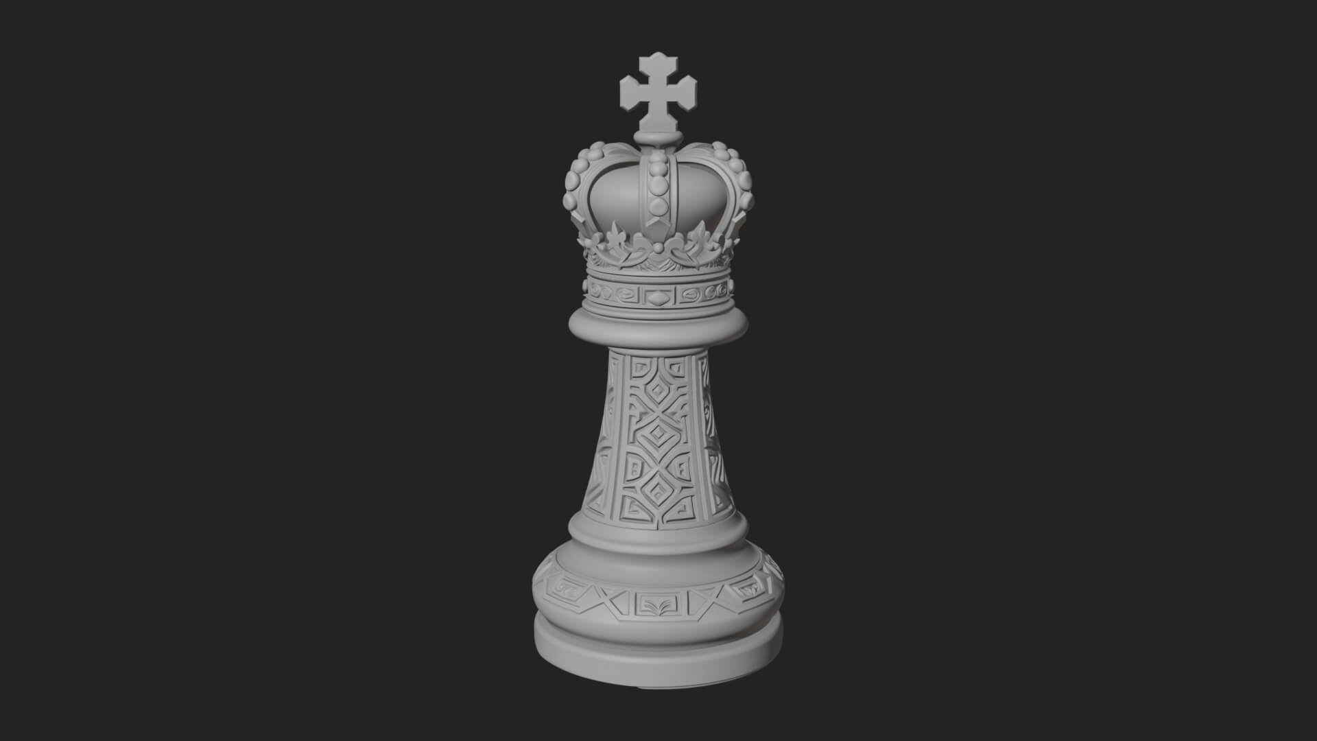 Ornate Chess Piece Statue Design 113 3D Print Model 3D Model