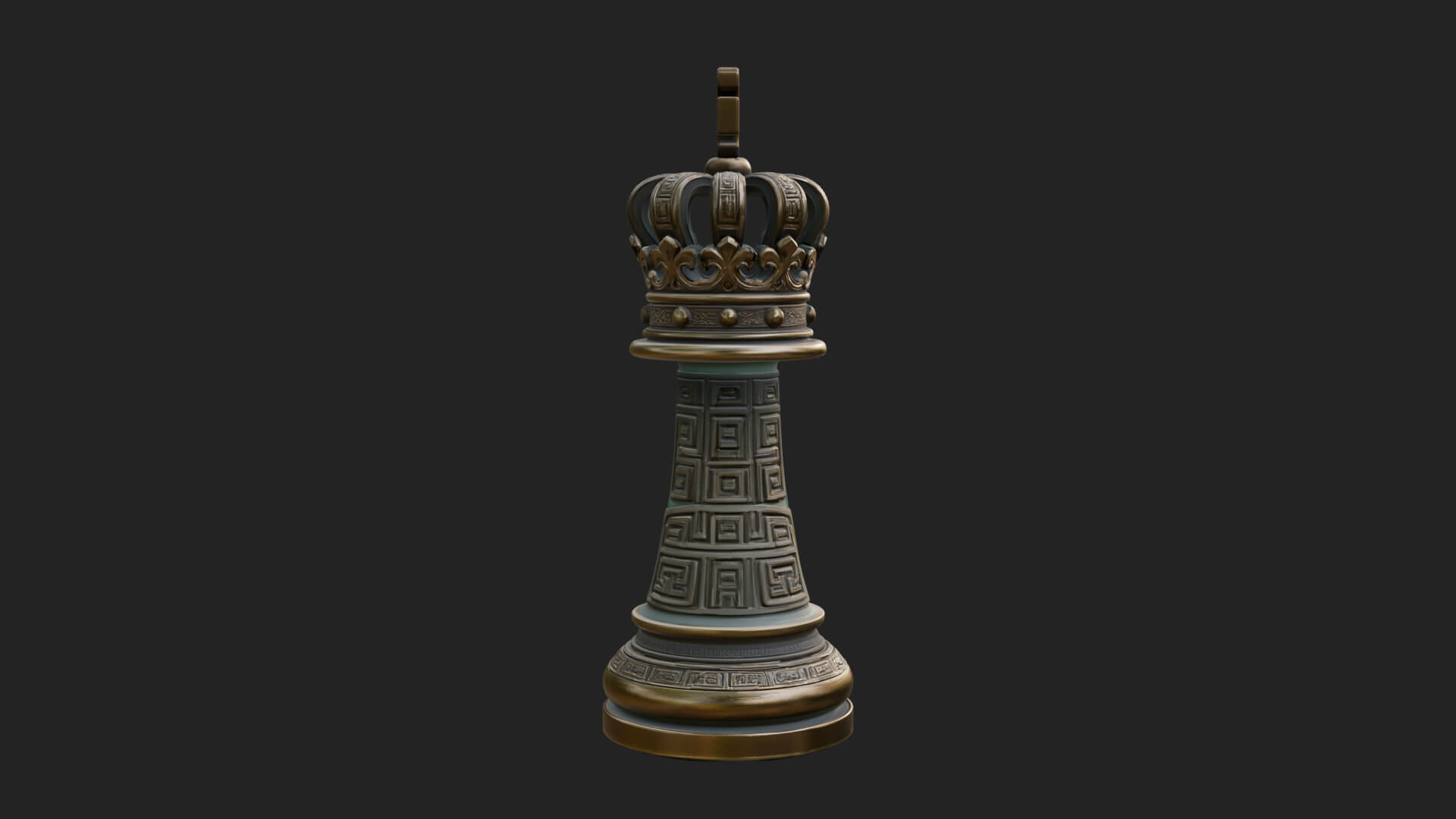 Ornate Chess Piece Statue Design 114 3D Print Model 3D Model