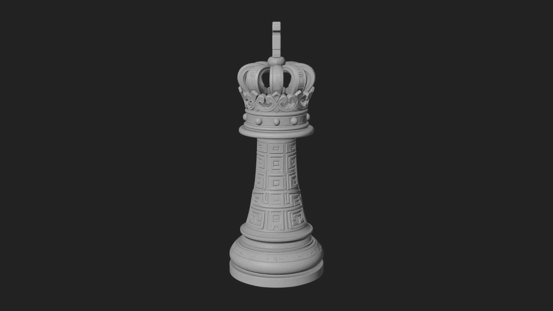 Ornate Chess Piece Statue Design 114 3D Print Model 3D Model