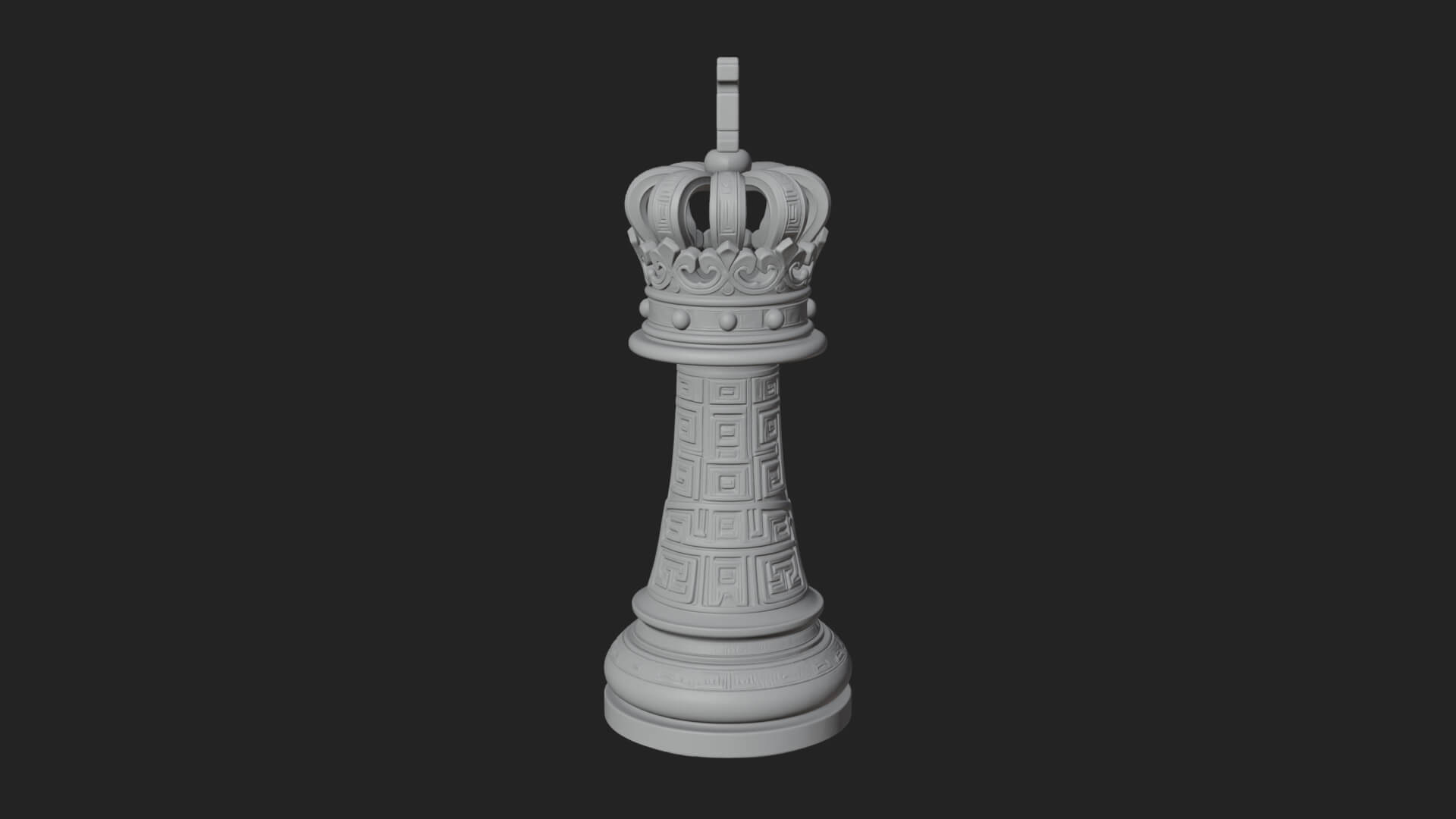 Ornate Chess Piece Statue Design 114 3D Print Model 3D Model