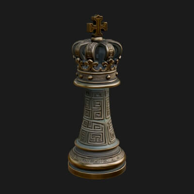 Ornate Chess Piece Statue Design 114 3D Print Model
