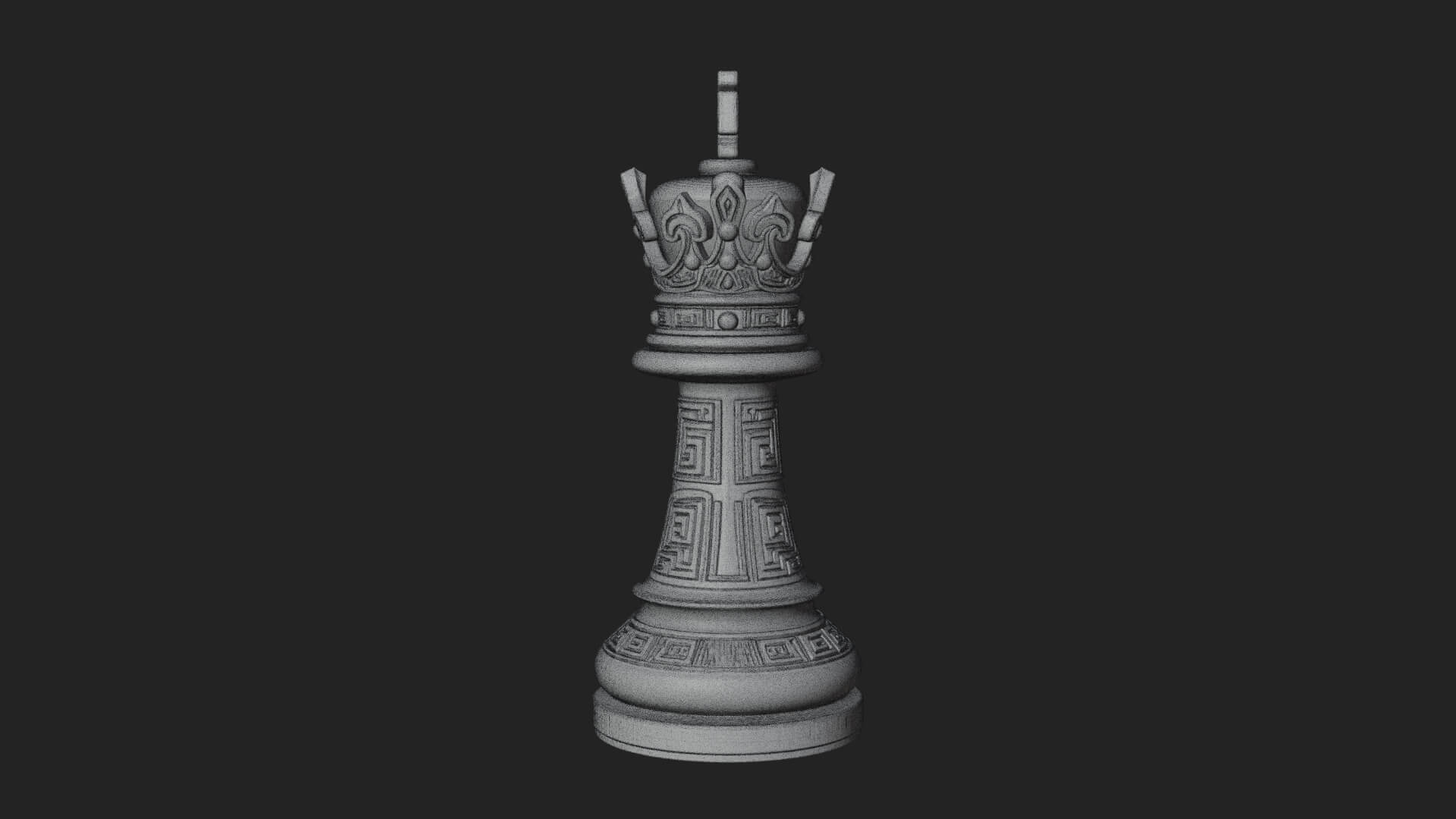 Ornate Chess Piece Statue Design 115 3D Print Model 3D Model