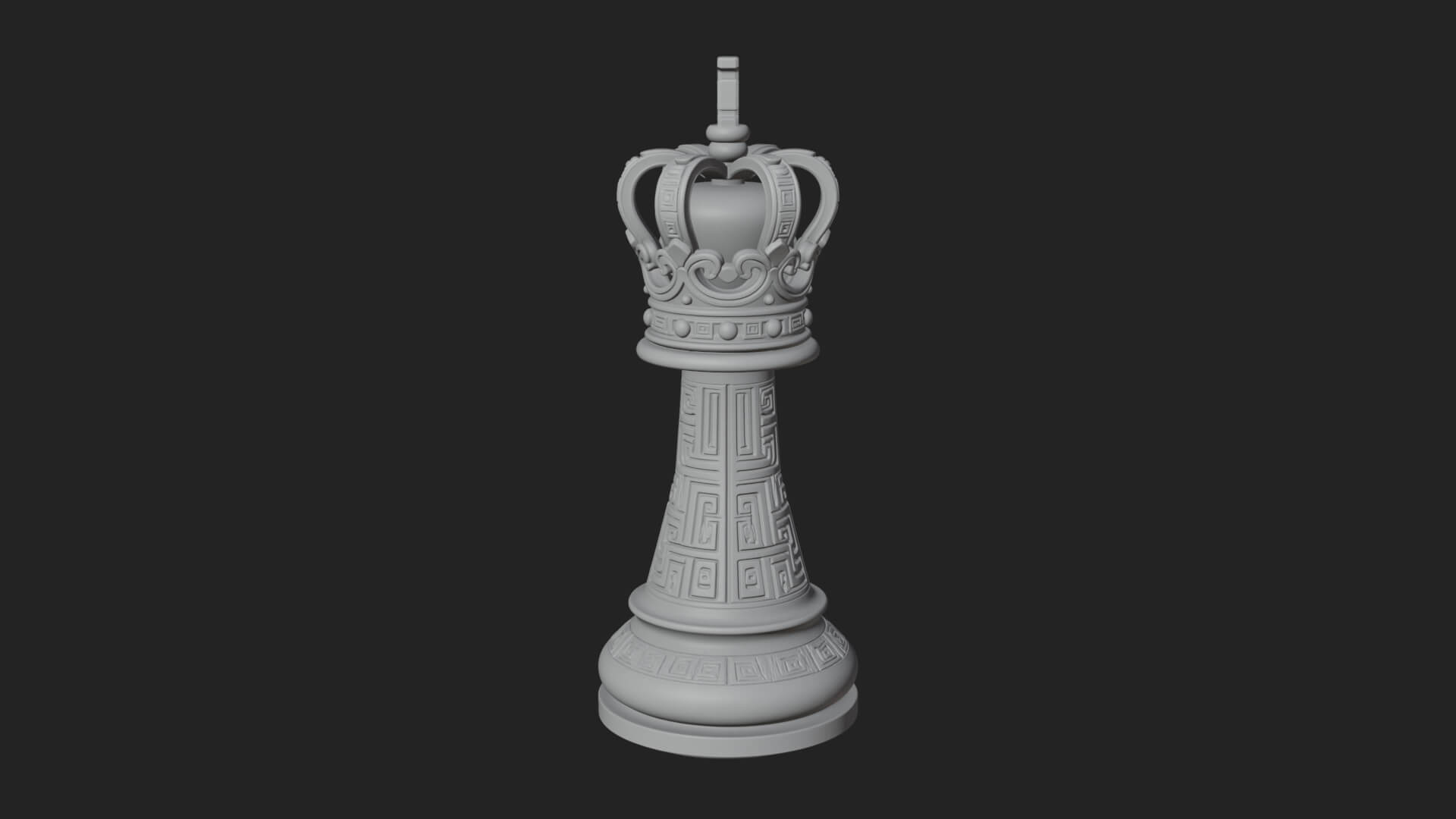 Ornate Chess Piece Statue Design 116 3D Print Model 3D Model