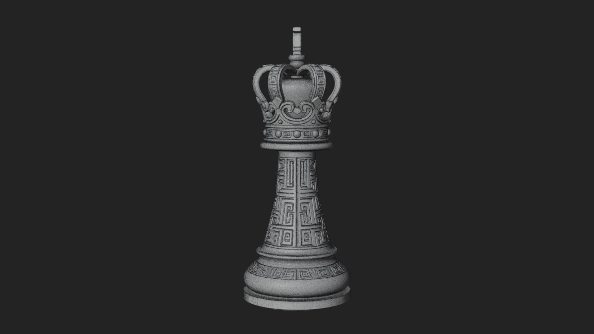Ornate Chess Piece Statue Design 116 3D Print Model 3D Model