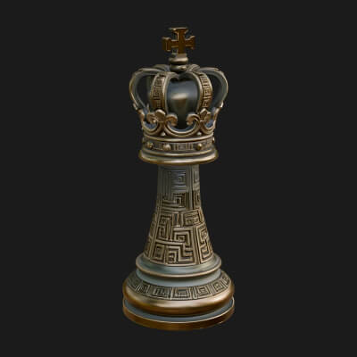 Ornate Chess Piece Statue Design 116 3D Print Model