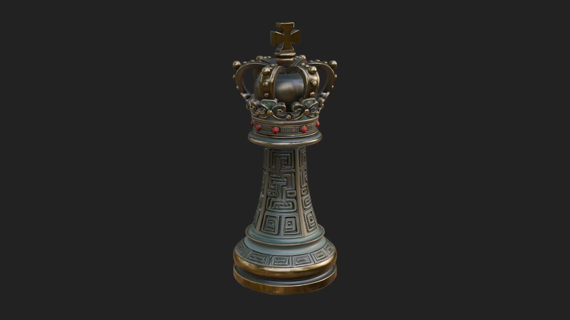 Ornate Chess Piece Statue Design 117 3D Print Model 3D Model