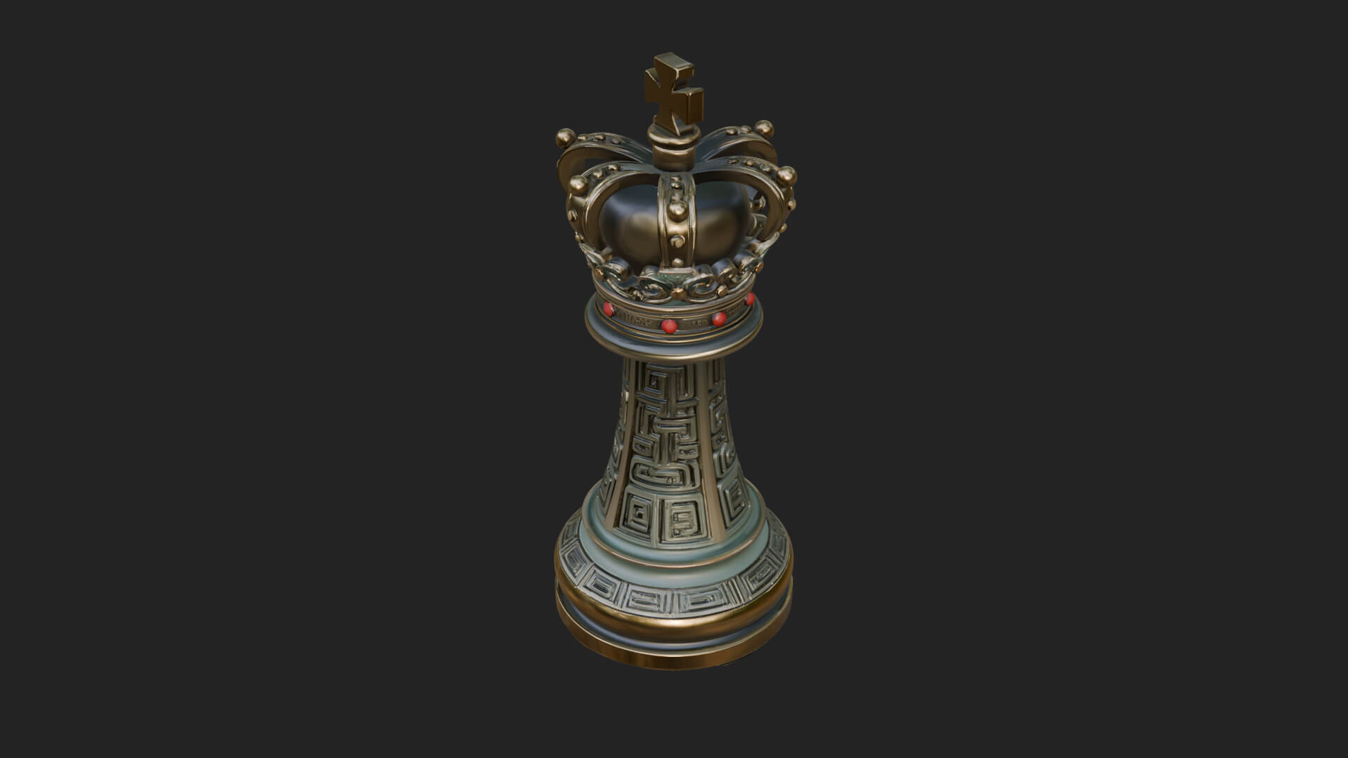 Ornate Chess Piece Statue Design 117 3D Print Model 3D Model