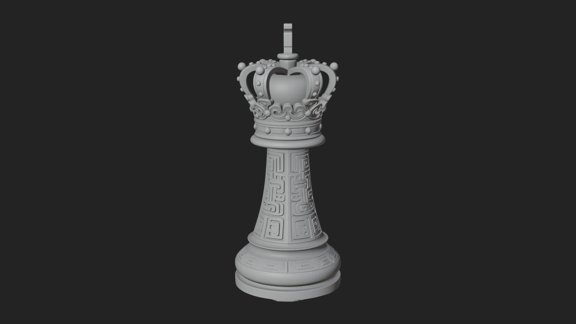 Ornate Chess Piece Statue Design 117 3D Print Model 3D Model