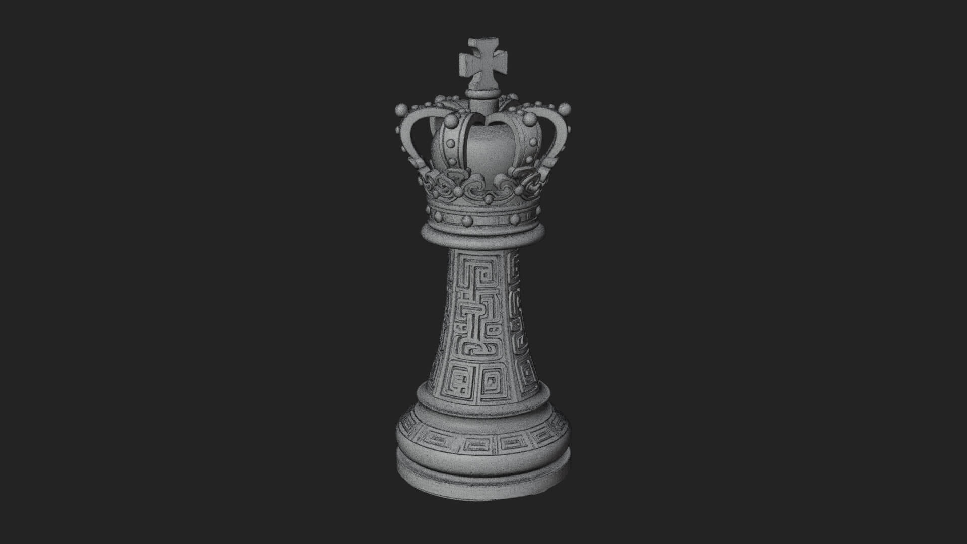 Ornate Chess Piece Statue Design 117 3D Print Model 3D Model
