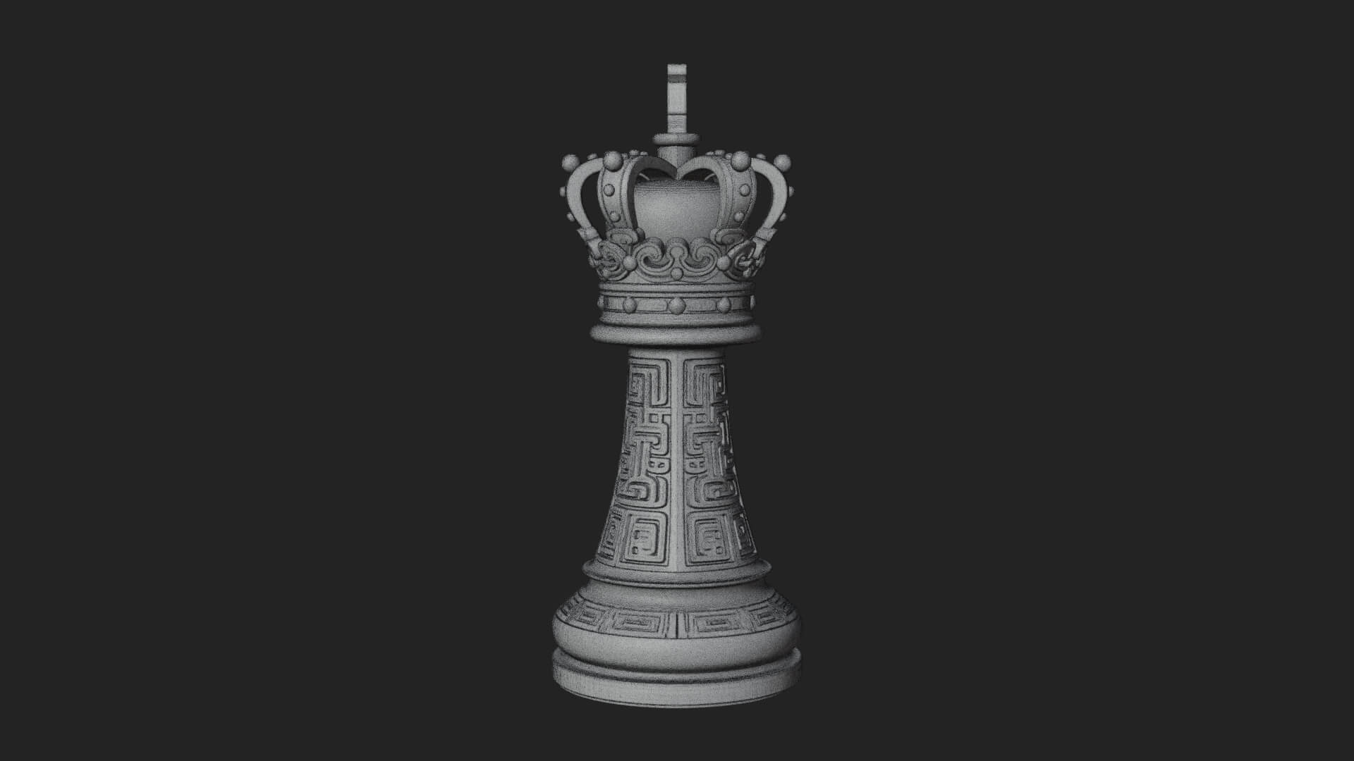 Ornate Chess Piece Statue Design 117 3D Print Model 3D Model