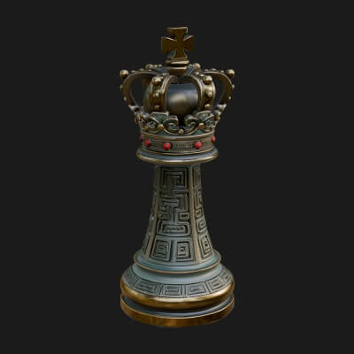 Ornate Chess Piece Statue Design 117 3D Print Model