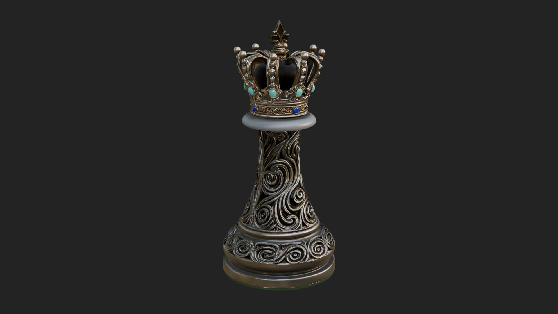 Ornate Chess Piece Statue Design 118 3D Print Model 3D Model