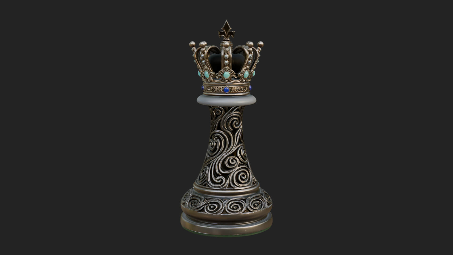 Ornate Chess Piece Statue Design 118 3D Print Model 3D Model