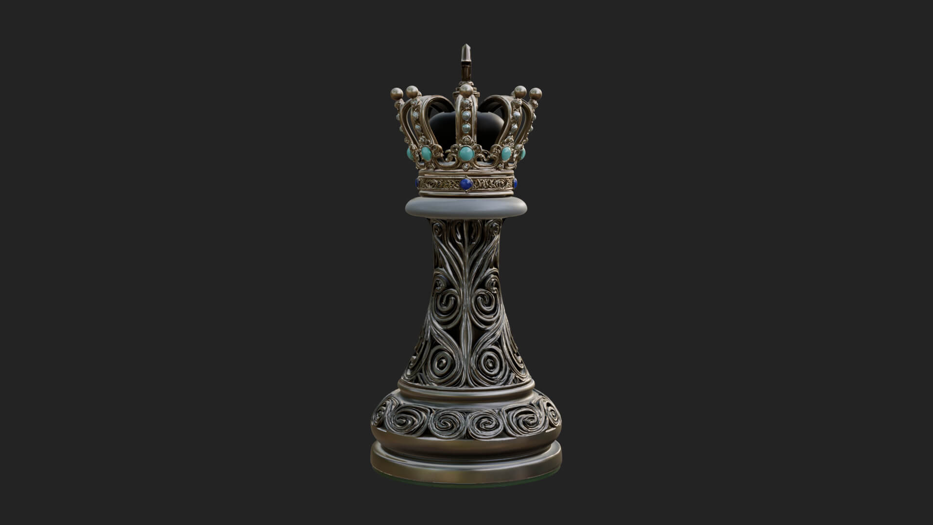 Ornate Chess Piece Statue Design 118 3D Print Model 3D Model