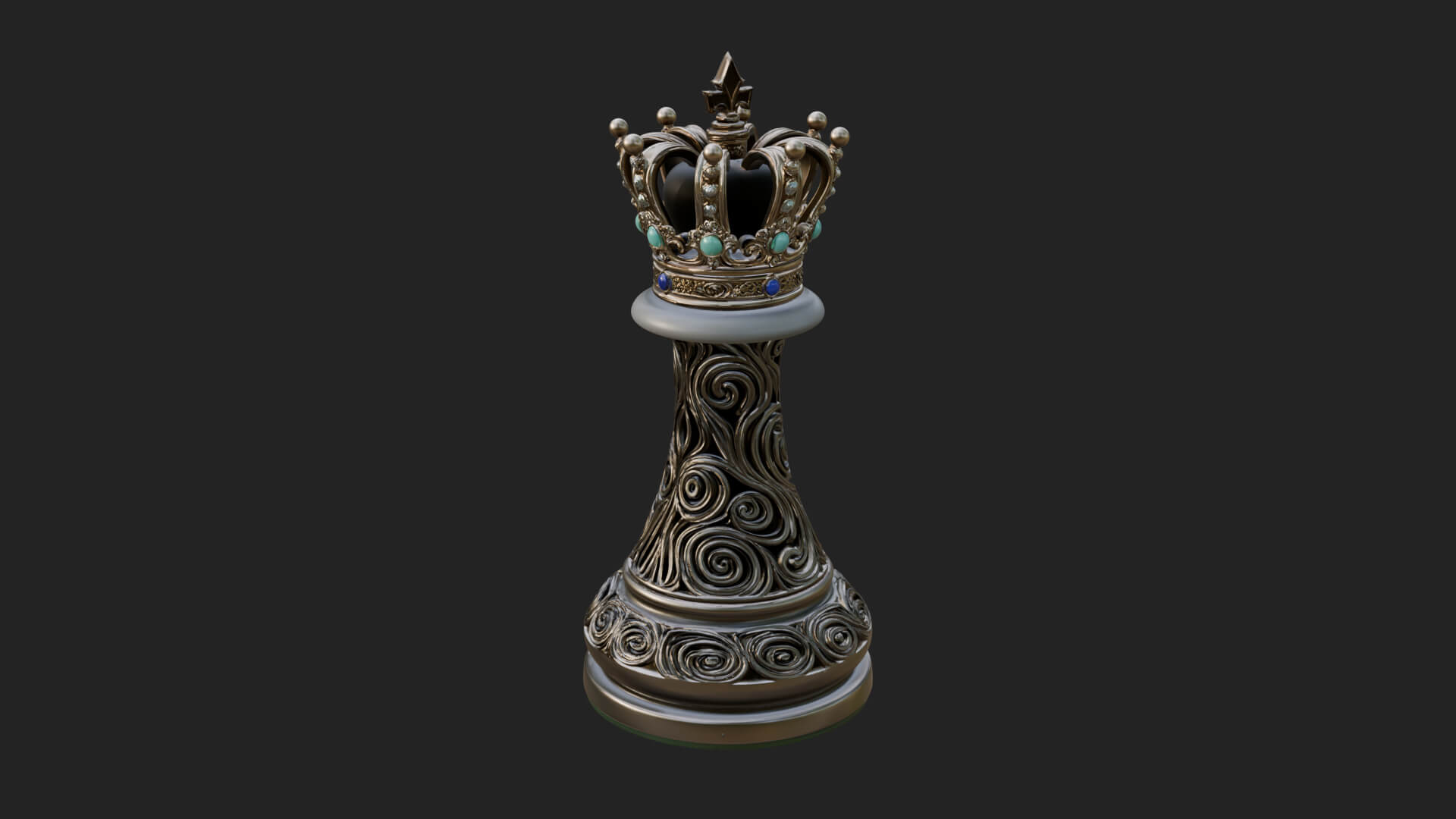 Ornate Chess Piece Statue Design 118 3D Print Model 3D Model