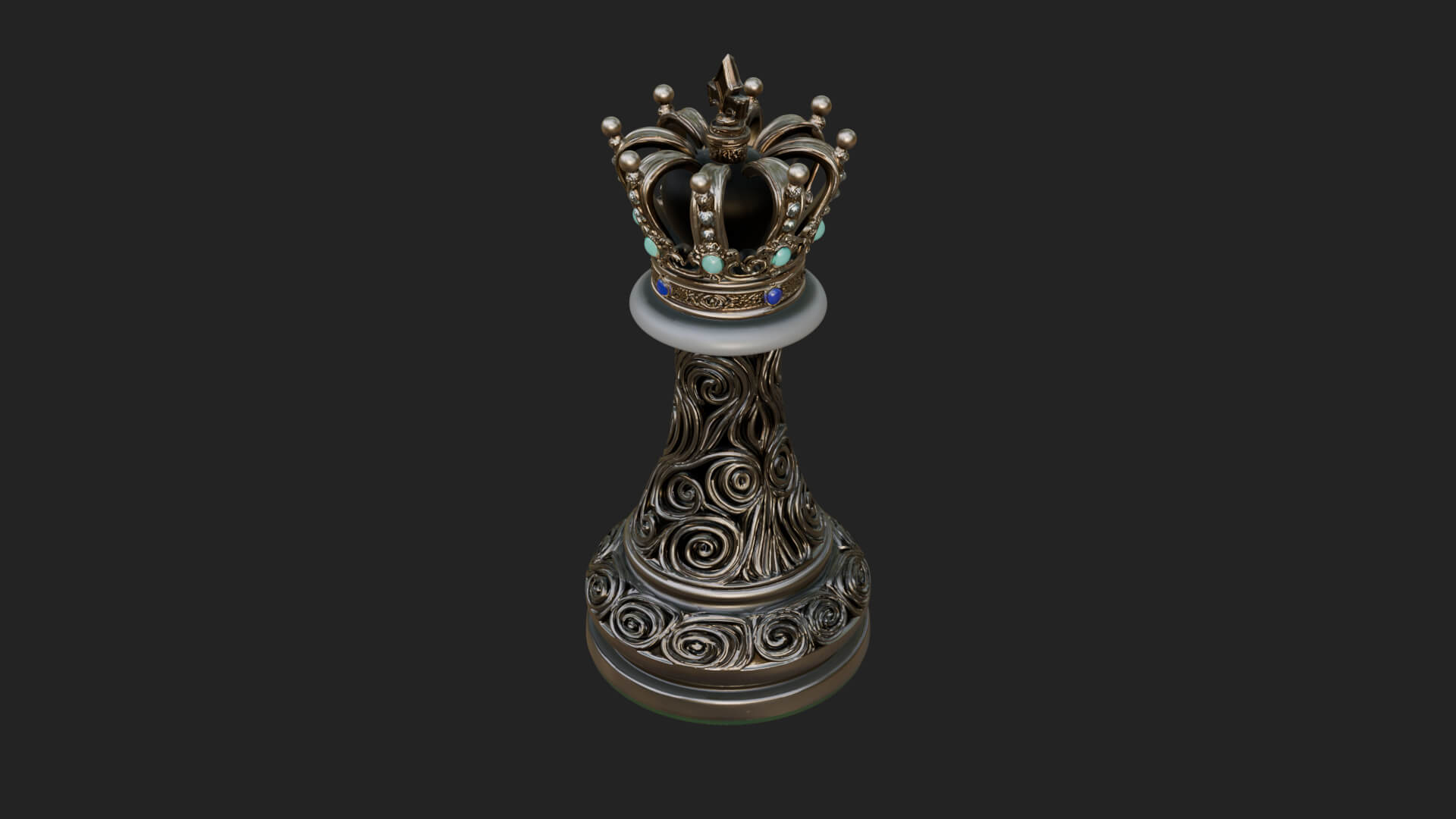 Ornate Chess Piece Statue Design 118 3D Print Model 3D Model