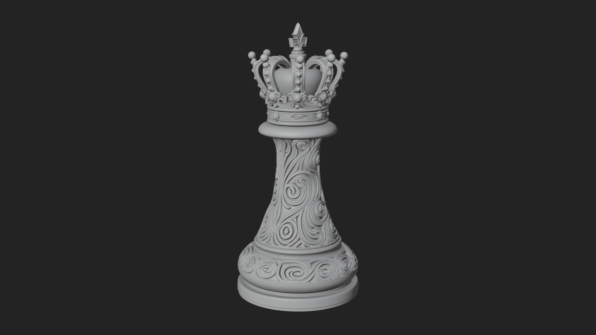 Ornate Chess Piece Statue Design 118 3D Print Model 3D Model