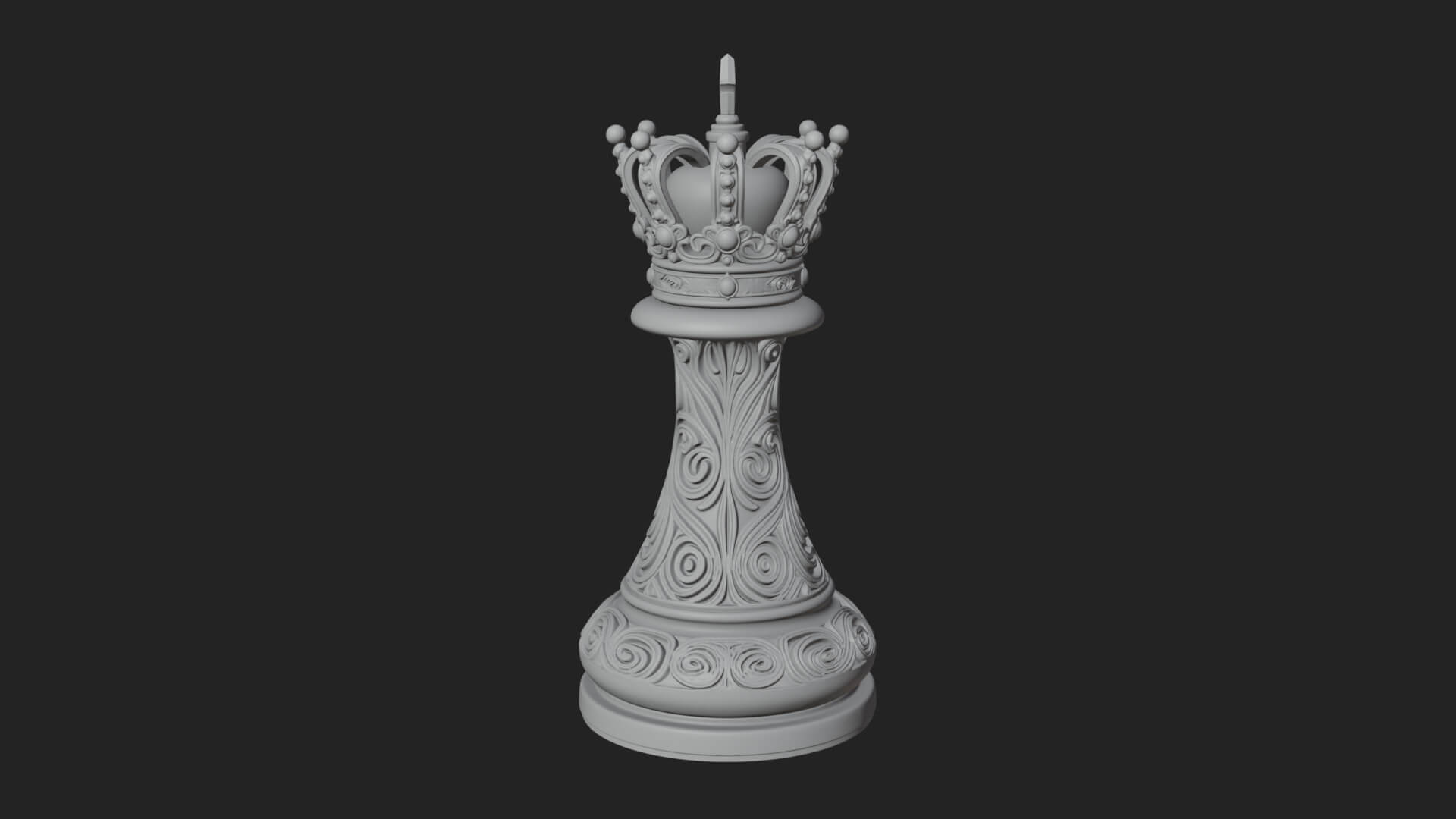 Ornate Chess Piece Statue Design 118 3D Print Model 3D Model