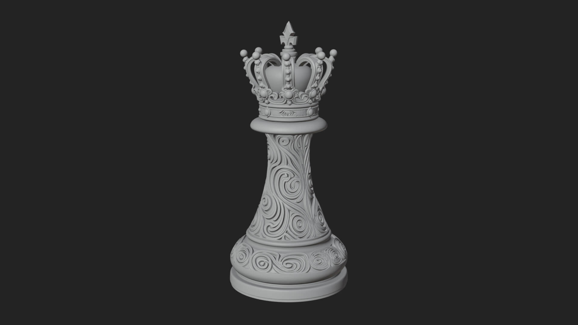 Ornate Chess Piece Statue Design 118 3D Print Model 3D Model