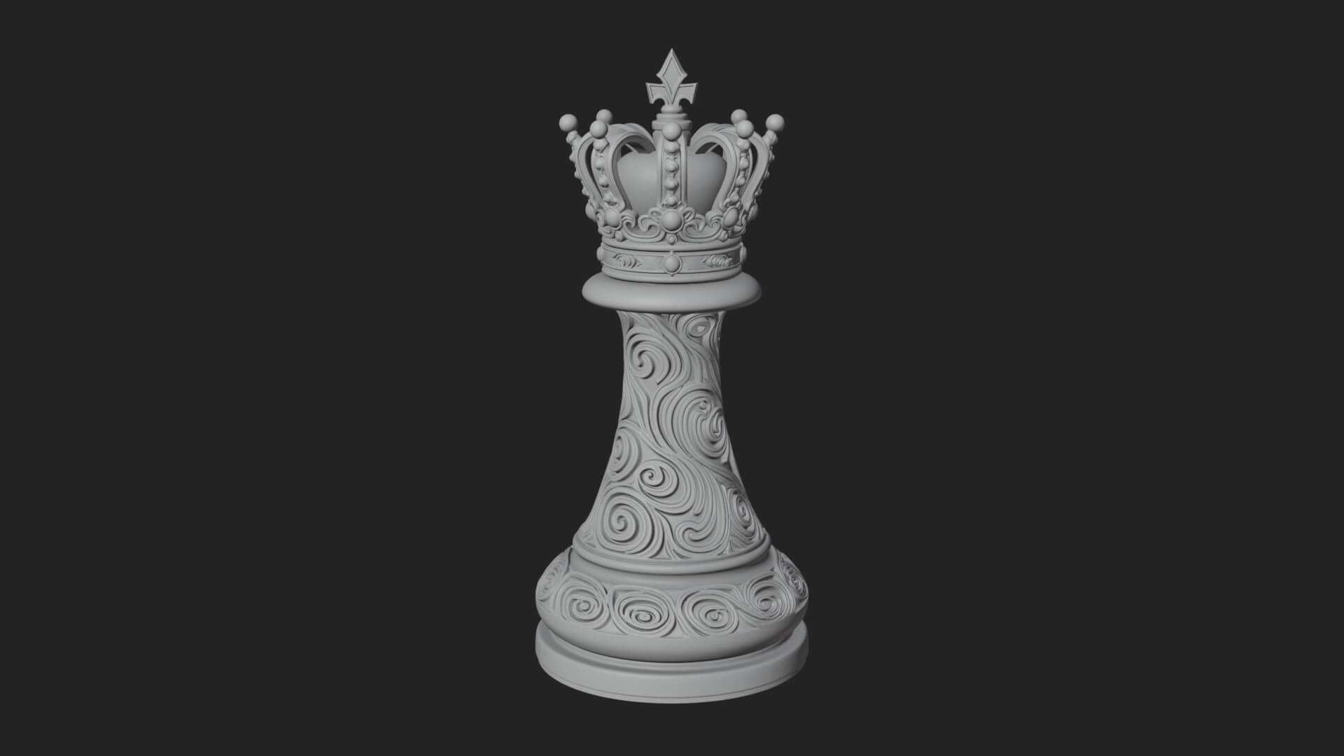 Ornate Chess Piece Statue Design 118 3D Print Model 3D Model