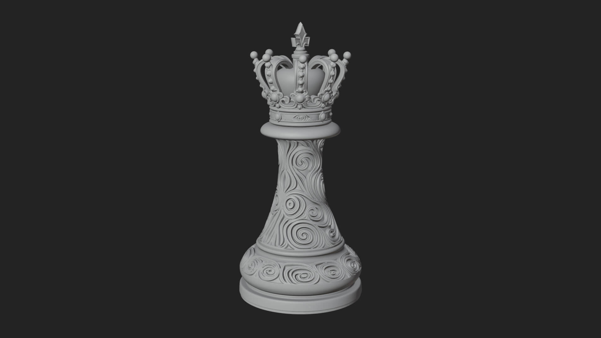 Ornate Chess Piece Statue Design 118 3D Print Model 3D Model
