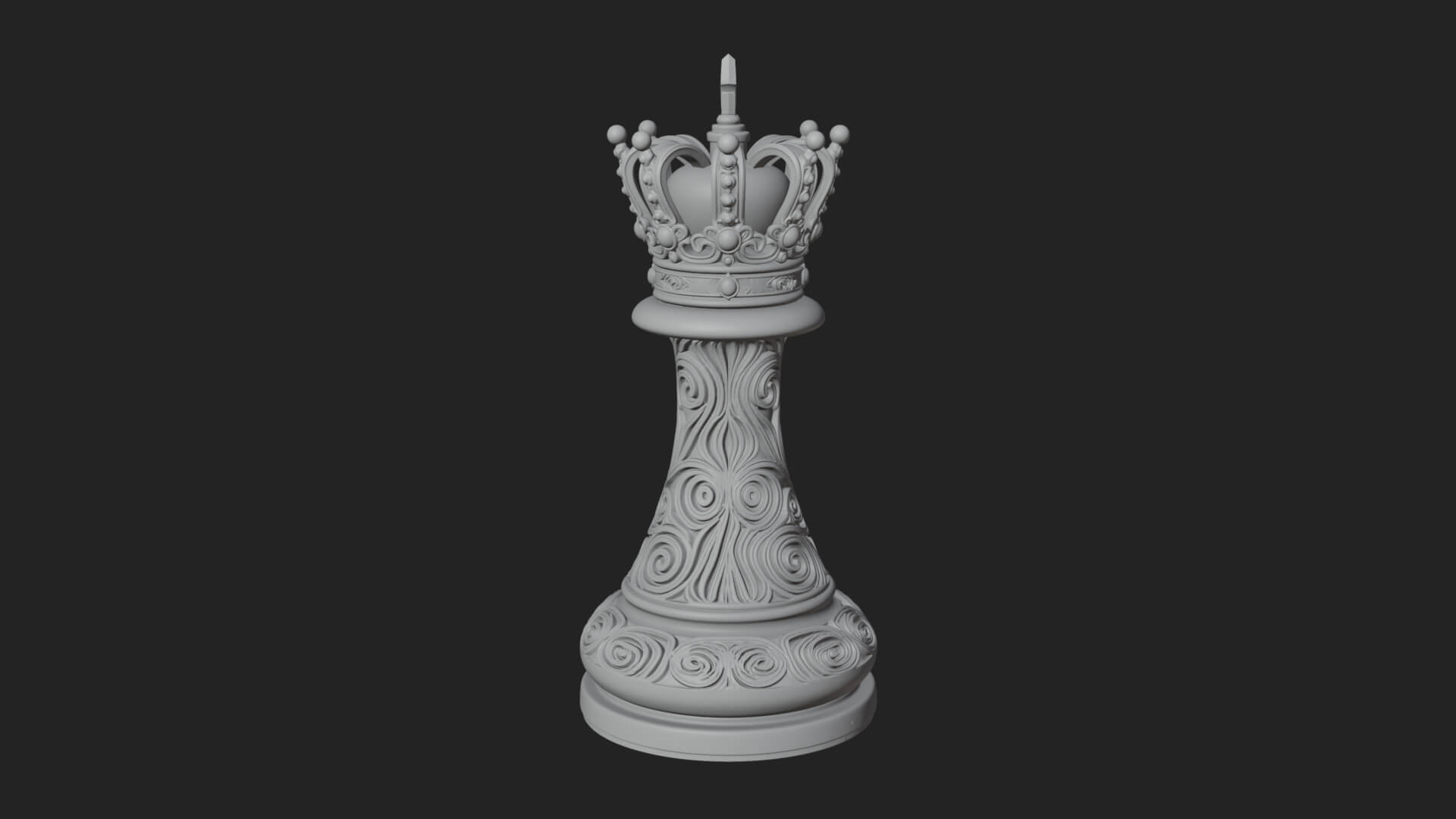 Ornate Chess Piece Statue Design 118 3D Print Model 3D Model