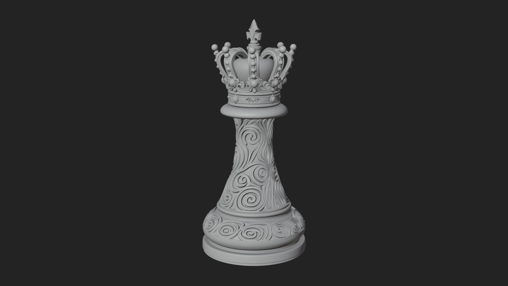 Ornate Chess Piece Statue Design 118 3D Print Model 3D Model