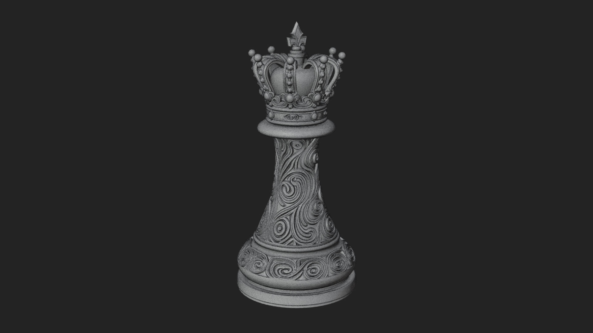 Ornate Chess Piece Statue Design 118 3D Print Model 3D Model