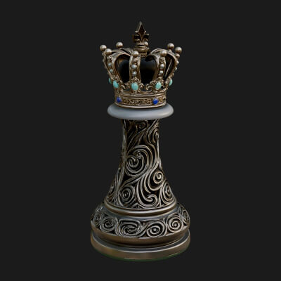 Ornate Chess Piece Statue Design 118 3D Print Model