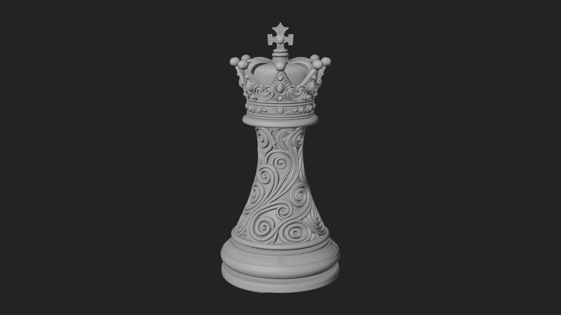 Ornate Chess Piece Statue Design 119 3D Print Model 3D Model