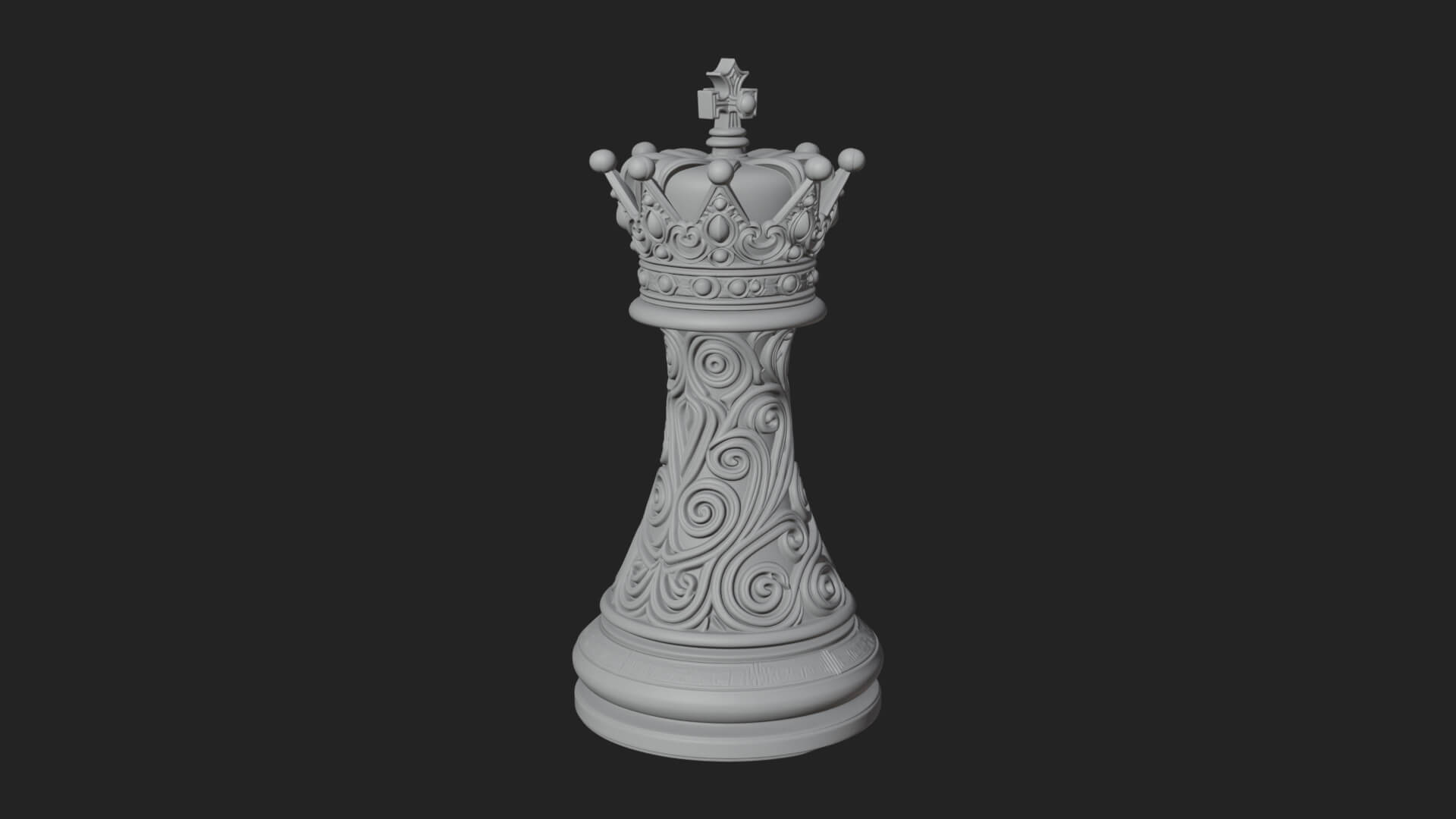 Ornate Chess Piece Statue Design 119 3D Print Model 3D Model
